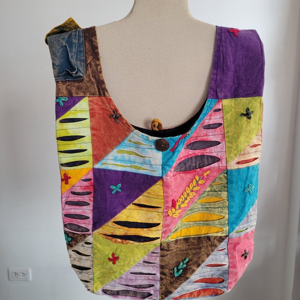 Boho Bag Multi Print Crossbody Patchwork Hippie F… - image 1